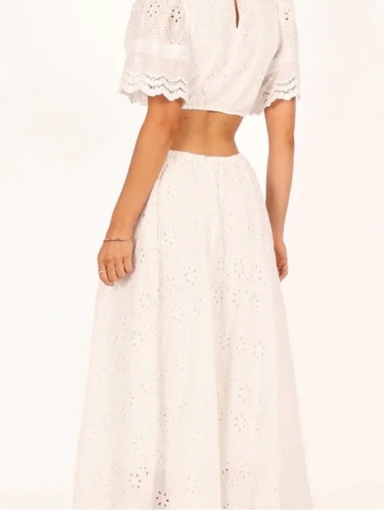 Dresses & Skirts - White Eyelet Maxi Skirt - Elegant Summer Look